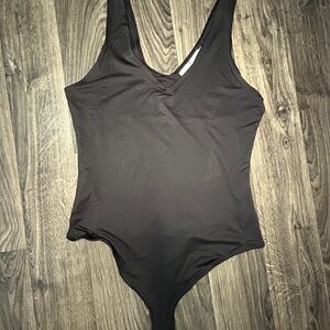 Black V-Neck Bodysuit